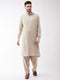 VASTRAMAY Men's Green Cotton Blend Kurta and Pyjama Set